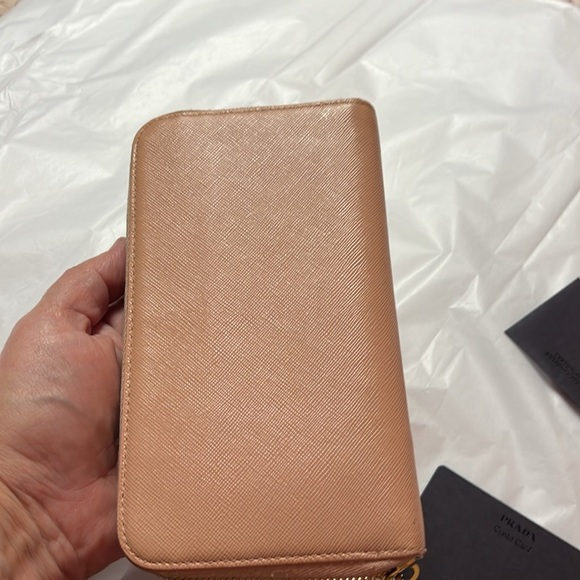 Prada Pink Fiocco Bow zip around Saffiano leather wallet - Picture 10 of 13